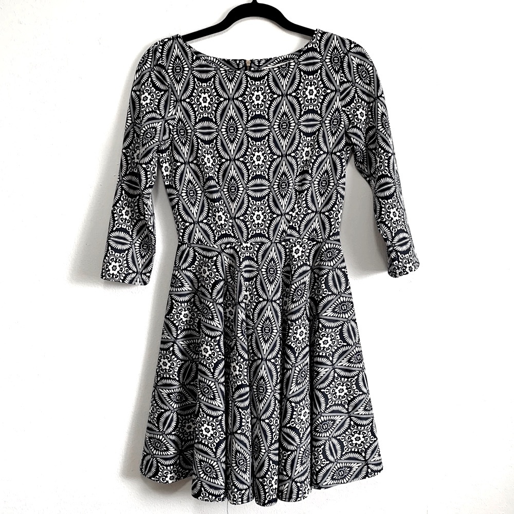 Closet London Geometric Medallion Print Mini Skater Dress
